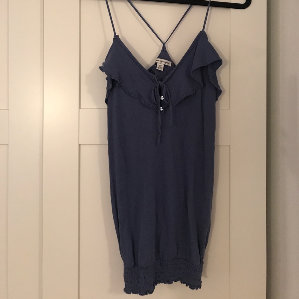 Blue Spaghetti Strap Top